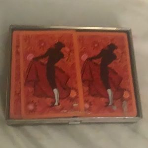 Vintage Hallmark "Ole" Bullfighter Matador Bull Playing Cards Double Deck w Case
